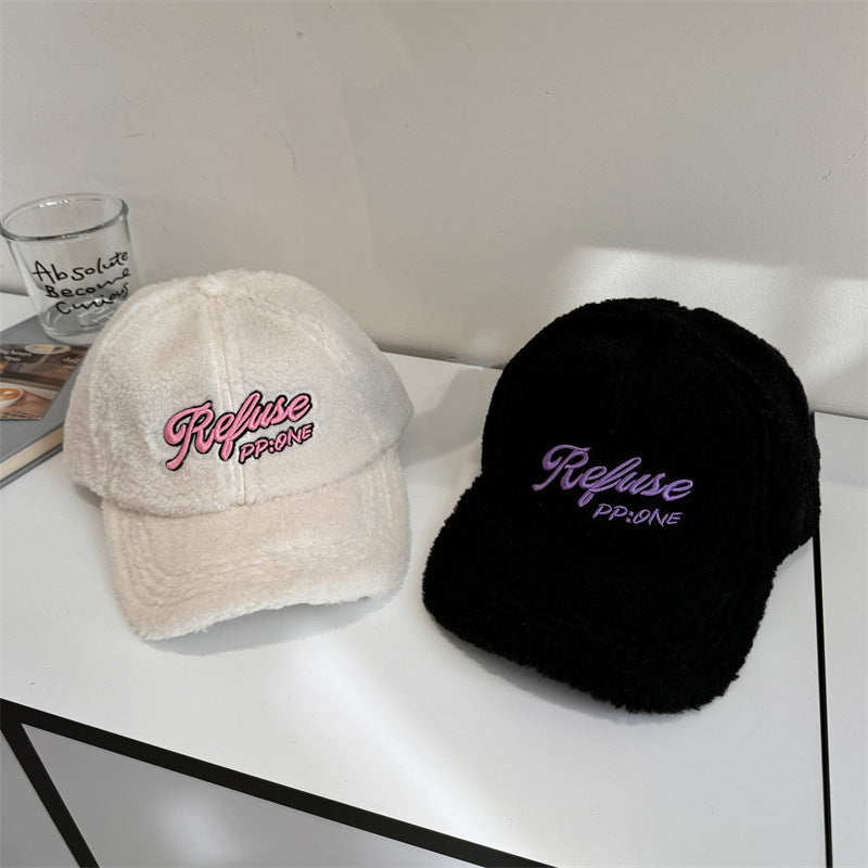 Women's Fuzzy Textured Baseball Cap Bowlift