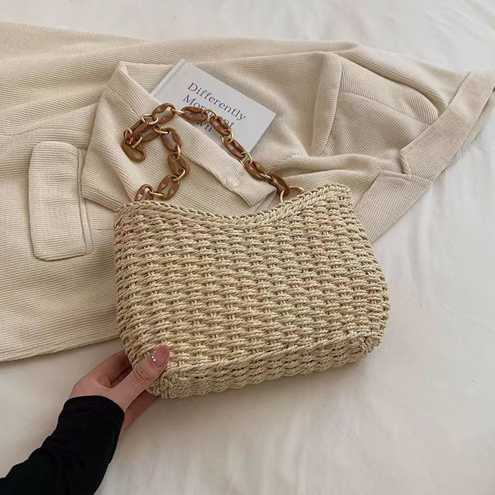 Fashionable Shoulder Bag Made of Braided Material Bowlift