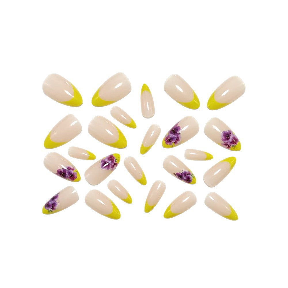 Artificial nails with colorful flower design Bowlift