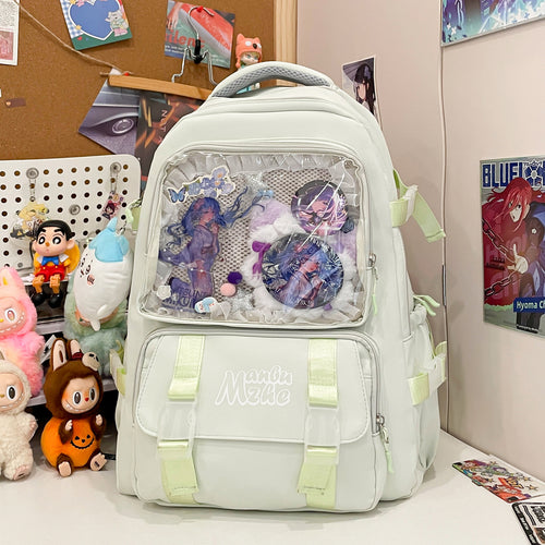 Clear Panel Multi-Pocket School Backpack