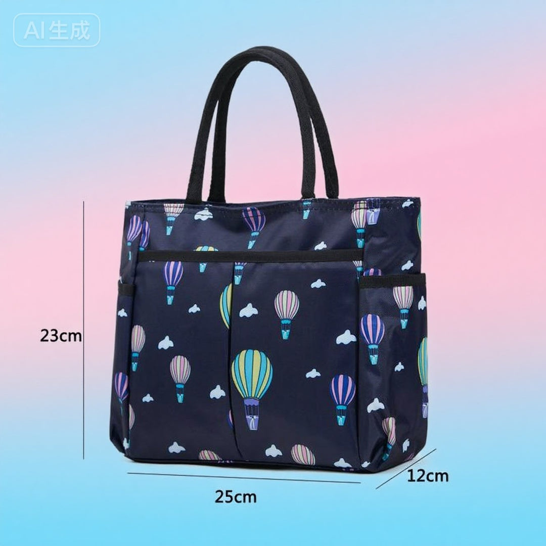 Floral Print Multi-Pocket Tote Bag Bowlift