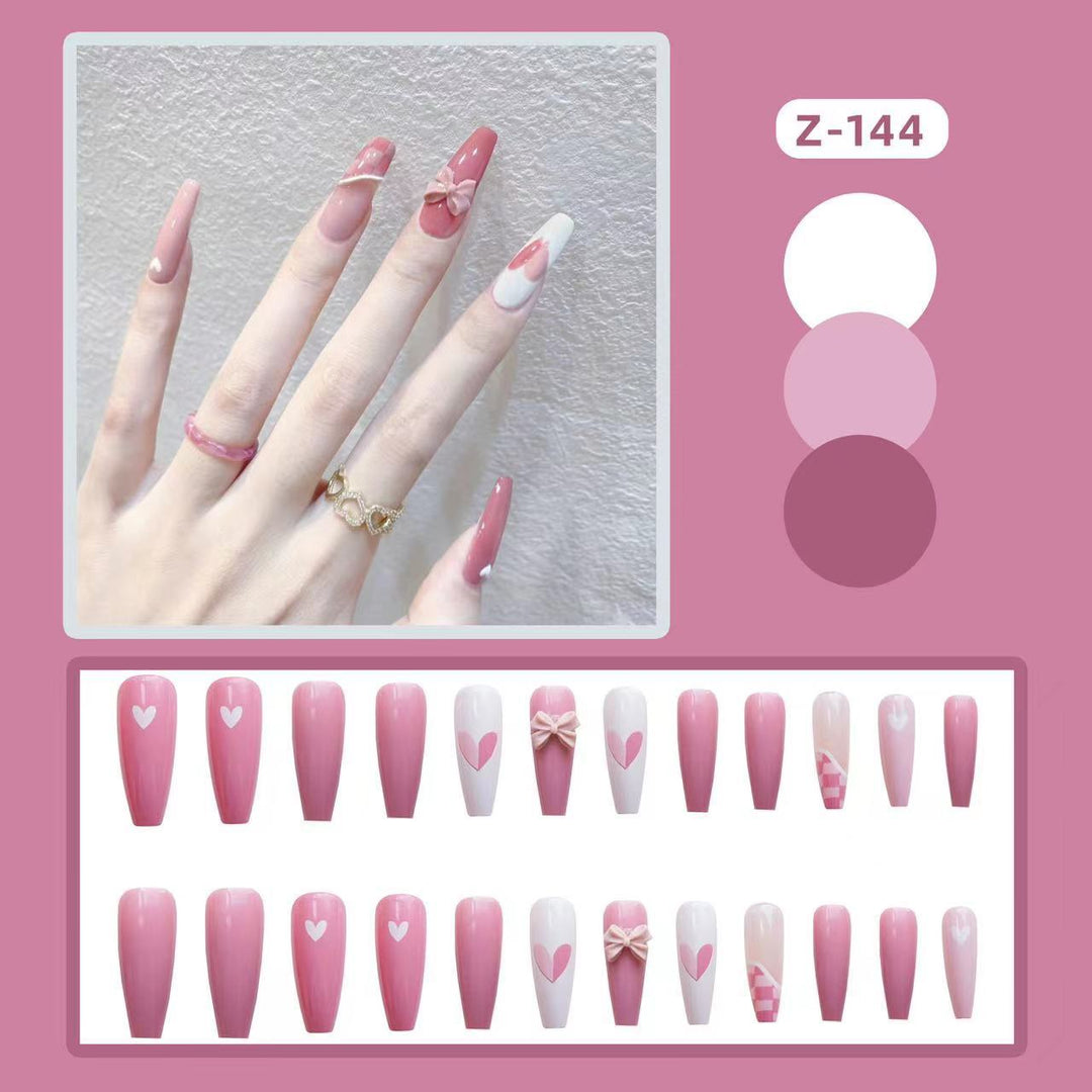 Sparkling Rhinestone Press-On Nail Set Bowlift