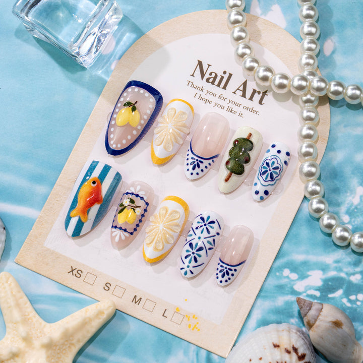 Artistic Themed Press-On Nail Set Bowlift