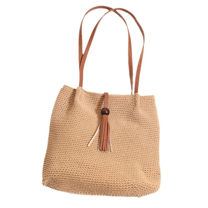 Hand-crocheted shoulder bag with leather details Bowlift