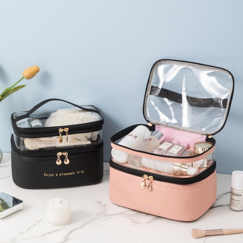 Transparent Dual-Layer Cosmetic Organizer Bowlift