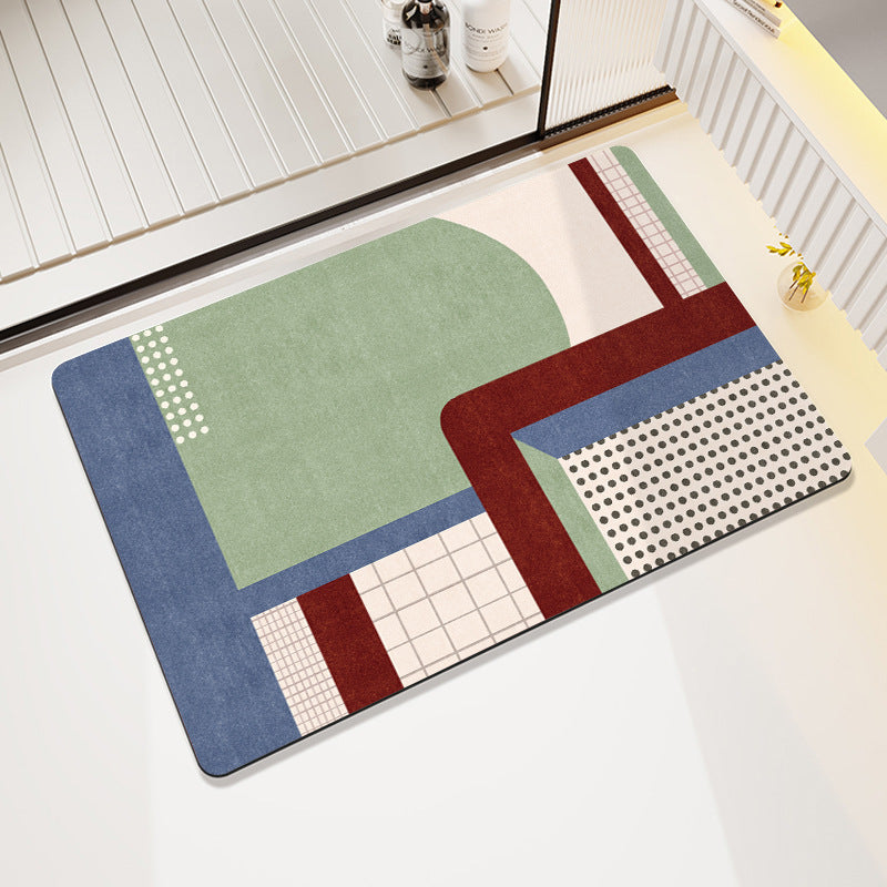Abstract Patterned Area Rug Bowlift