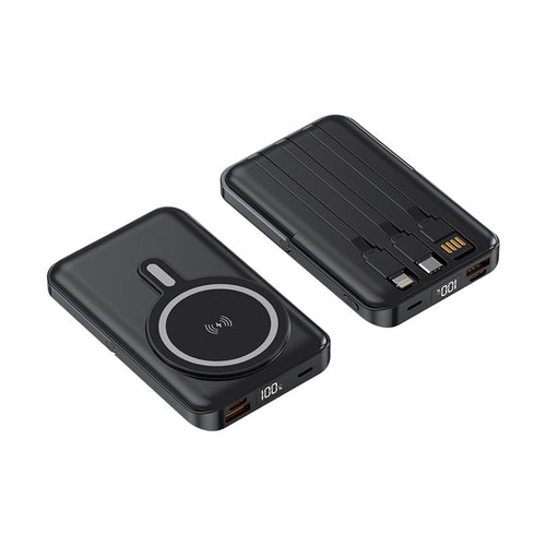 Multifunctional power bank with integrated charging cables Bowlift