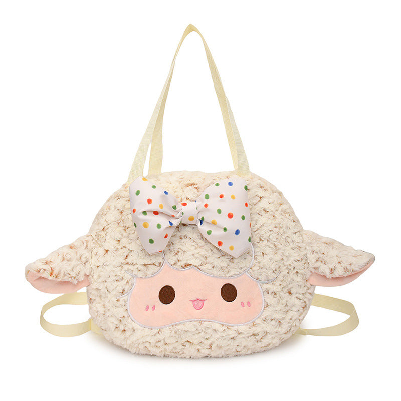 Plush Backpack with Cute Lamb Design Bowlift