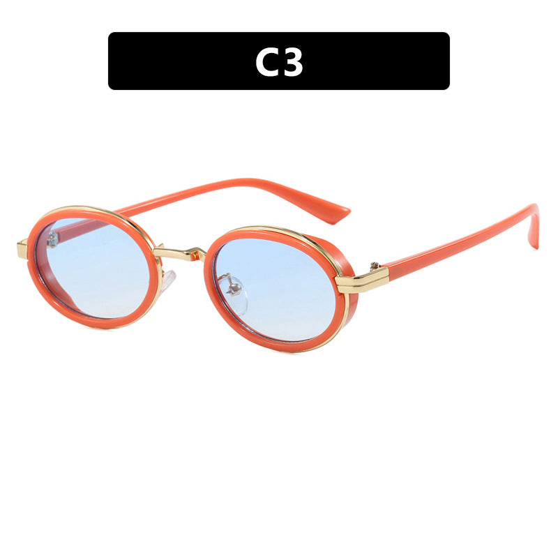 Women's round sunglasses with lightweight lenses and gold accents Bowlift