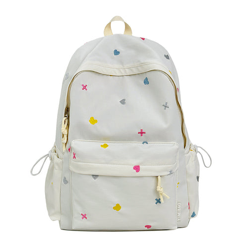 Playful Heart-Patterned Backpack Bowlift