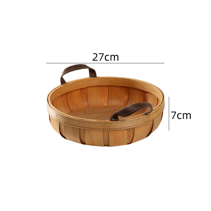 Handcrafted Oval Serving Tray with Leather Handles Bowlift