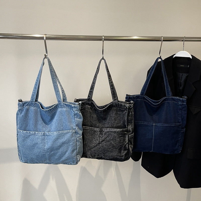 Premium Denim Shoulder Bag Bowlift