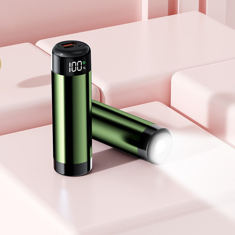 Power bank with digital charging display and integrated flashlight Bowlift