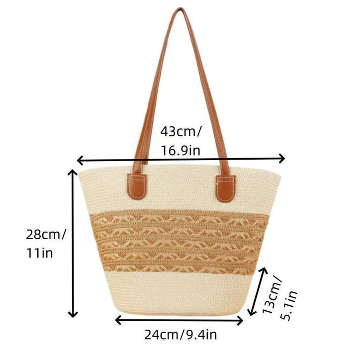 Elegant Bast Shopping Bag with Artistic Wave Pattern Bowlift