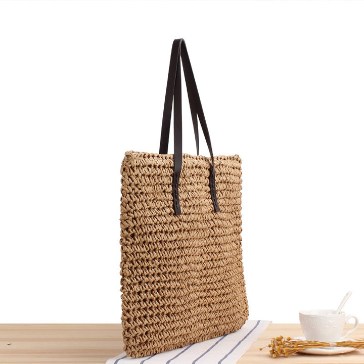 Timeless wicker tote bag with leather handles Bowlift