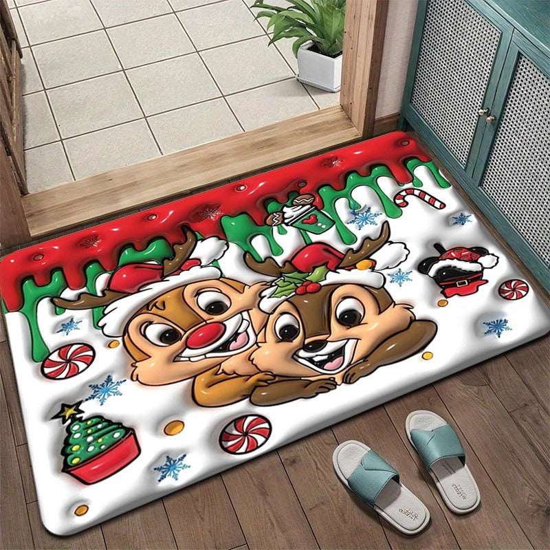 Grinch Christmas Themed Doormat Bowlift