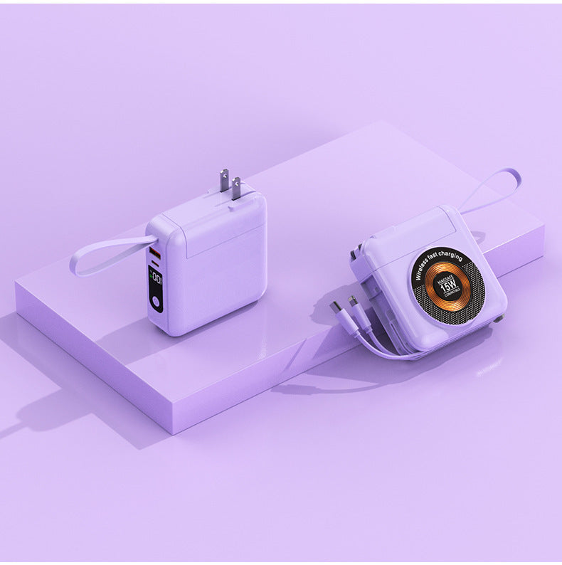 Portable charger with integrated wireless fast charging Bowlift