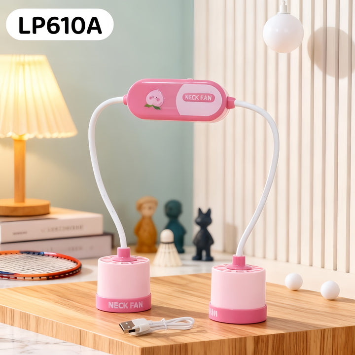 Ladies Portable Neck Fan with Flexible Hose Design Bowlift