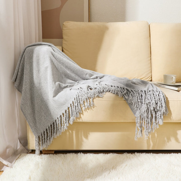 Elegant Fringe Throw Blanket Bowlift