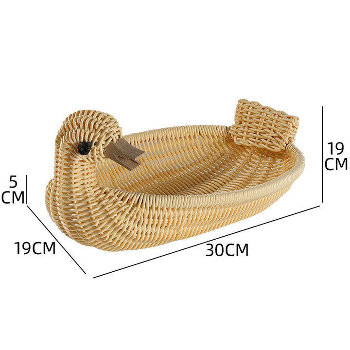 Decorative Woven Duck-Shaped Storage Basket Bowlift