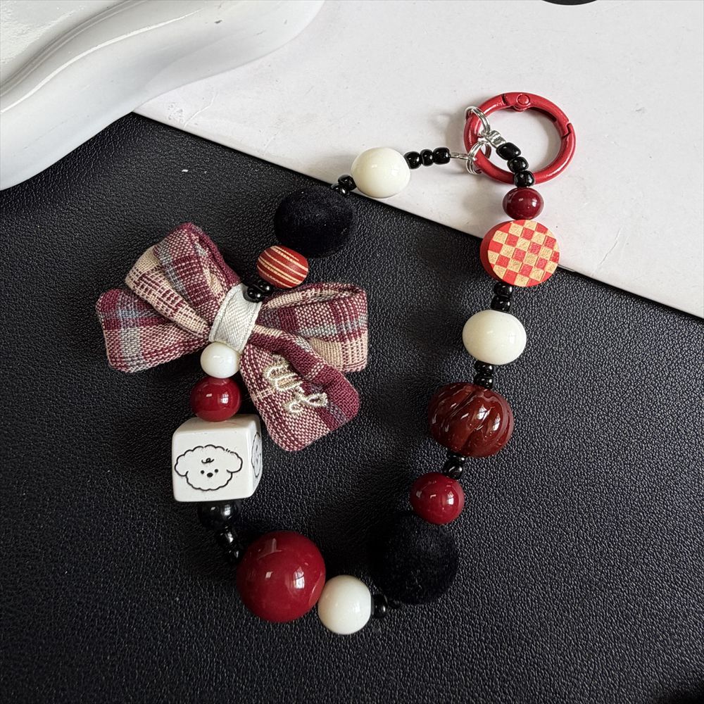 Decorative Beaded Charm Keychain Bowlift 1790135214