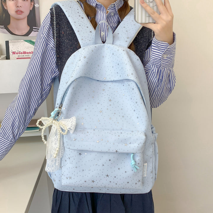 Backpack with Sparkling Star Design Bowlift