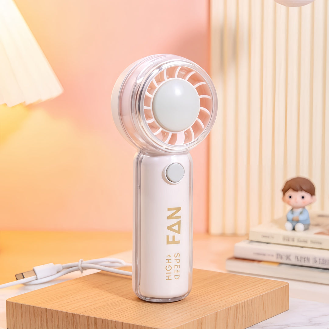 Ladies portable hand fan with playful bear design Bowlift