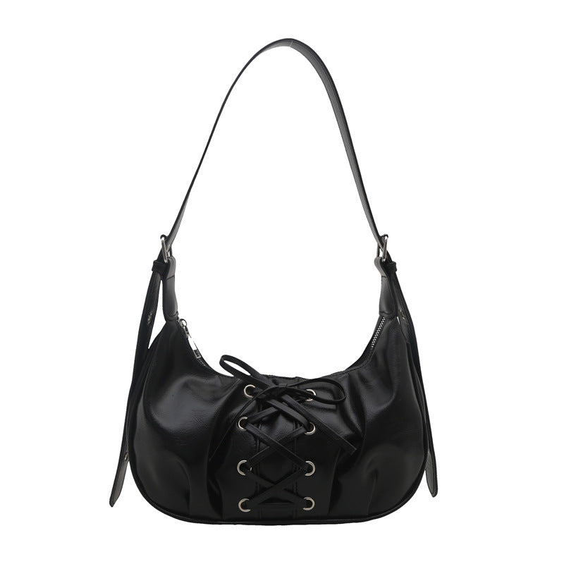 Stylish Lace-Up Shoulder Bag