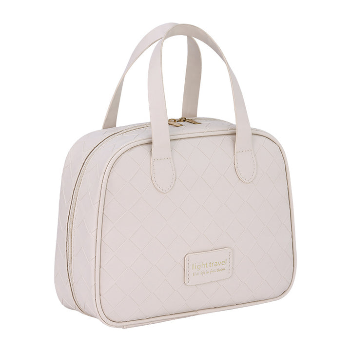 Cosmetic Organizer With Elegant Diamond Pattern And Sturdy Zipper Bowlift