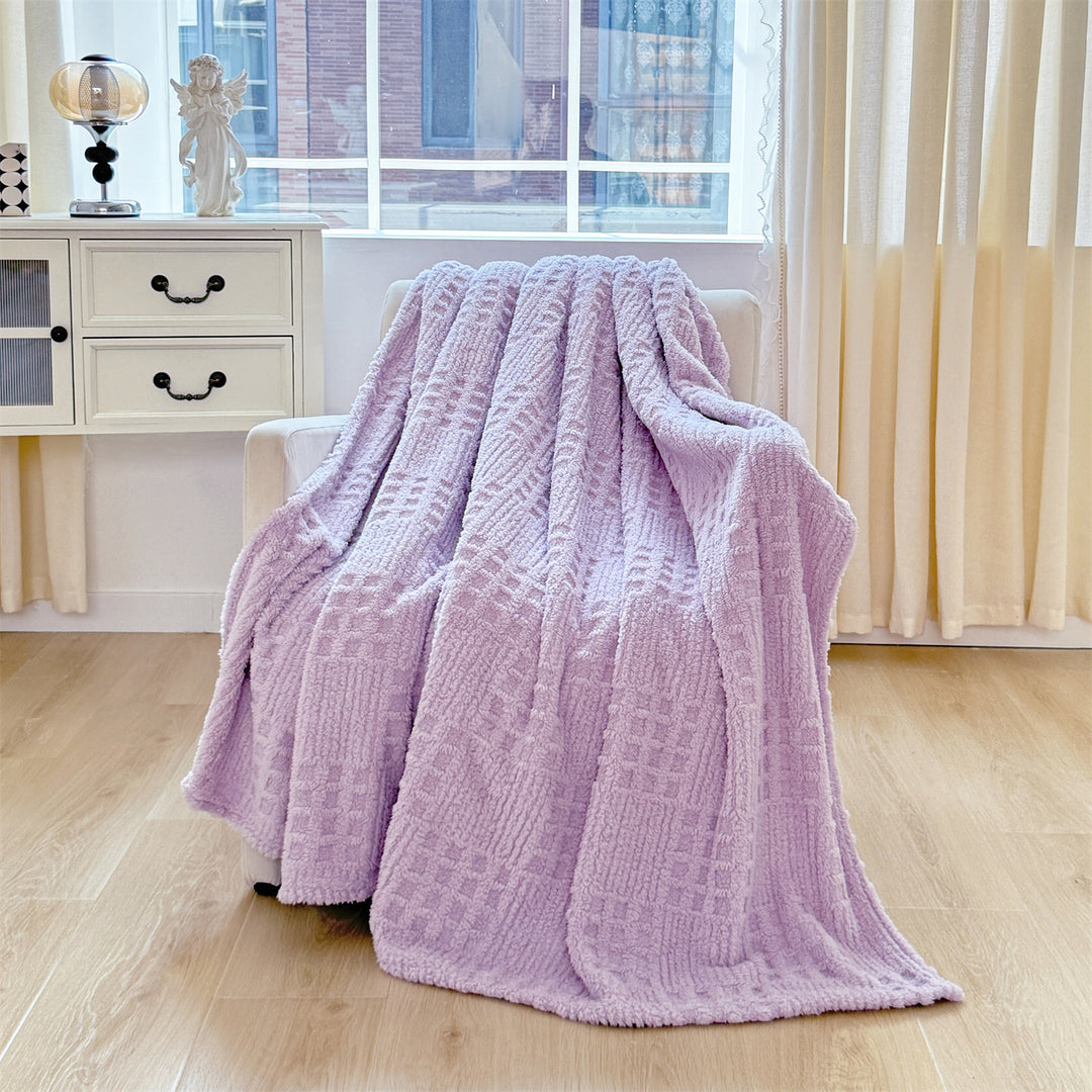 Plush Textured Throw Blanket Bowlift
