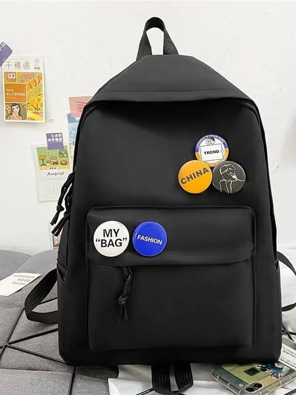 Backpack with Creative Badge Design Bowlift