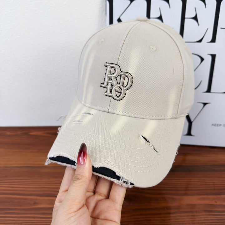 Women's Distressed Classic Cotton Baseball Cap Bowlift