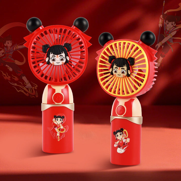 Ladies Portable Hand Fan with Cute Character Design Bowlift