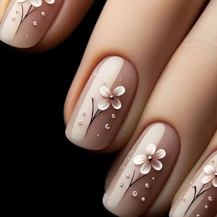 Floral Embellished Nail Art Bowlift