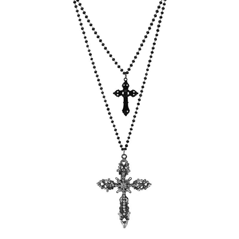 Dual-Layered Cross Pendant Necklace Bowlift