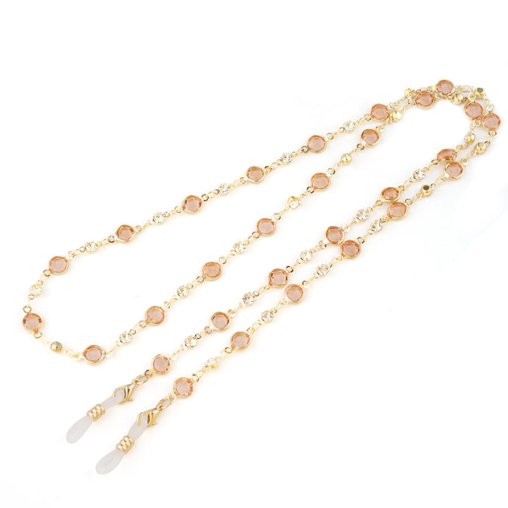 Elegant Rhinestone and Gemstone Eyewear Chain Bowlift