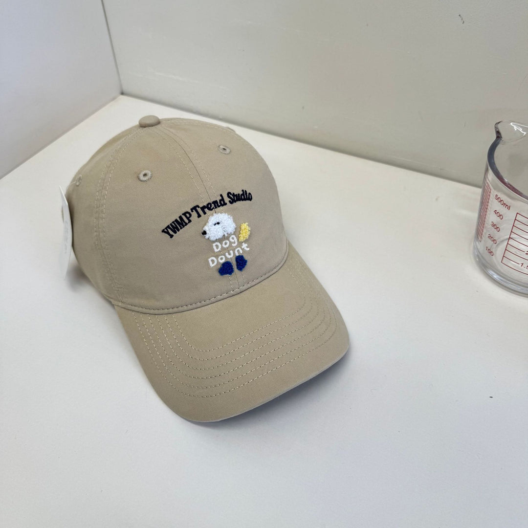 Unisex Embroidered Dog-Themed Baseball Cap Bowlift