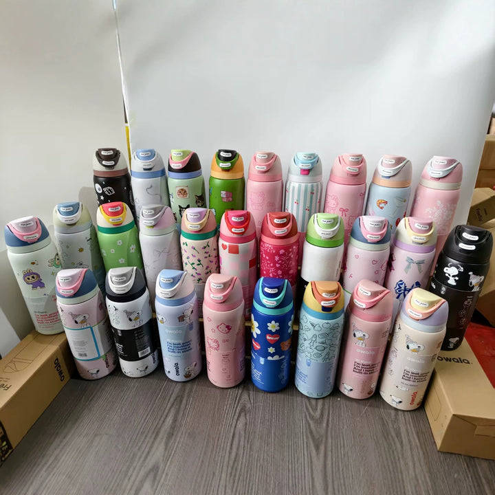 Double-Wall Vacuum Insulated Stainless Steel Travel Bottle With Flip Straw Leakproof Lid And Character Print