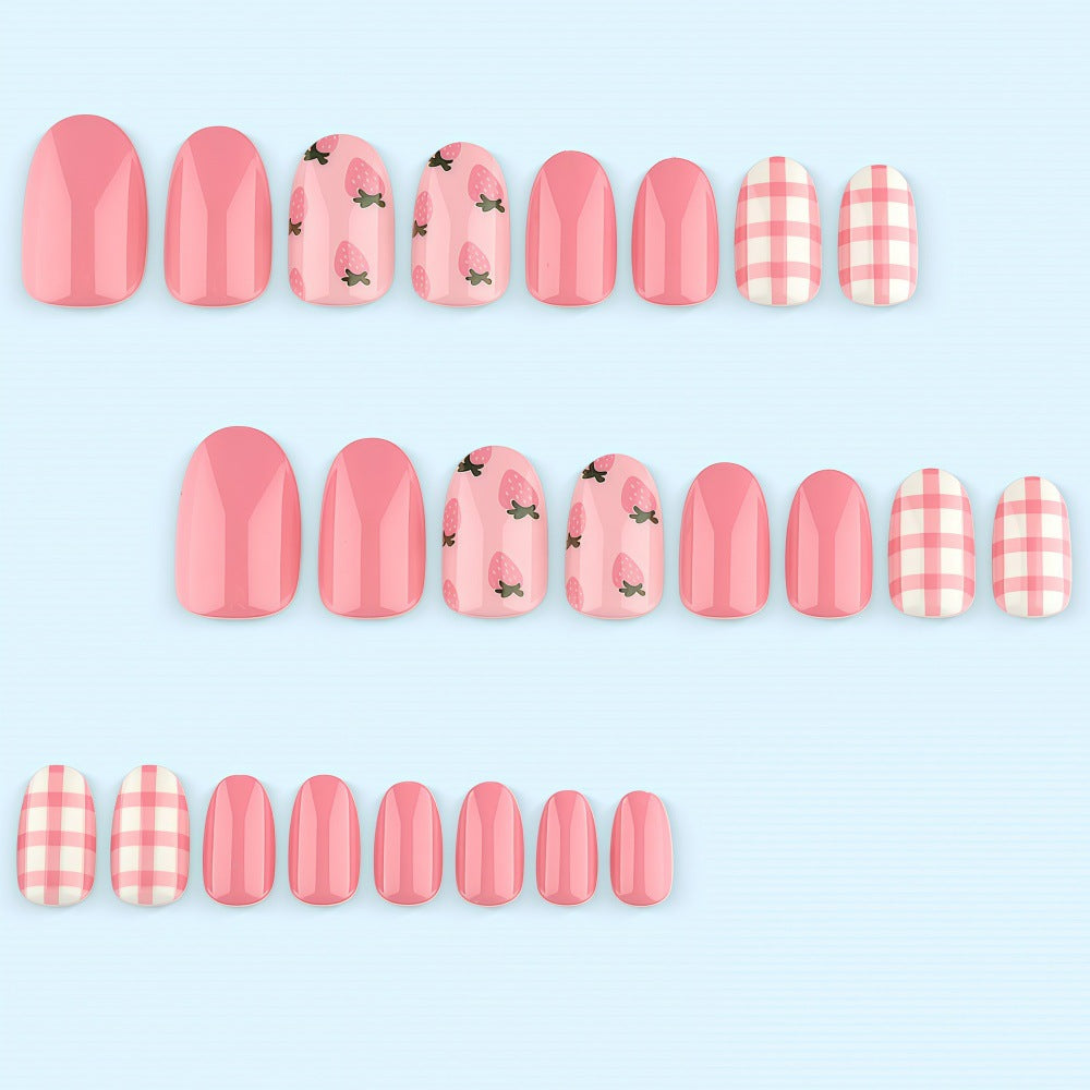 Artificial nails in fresh strawberry design Bowlift