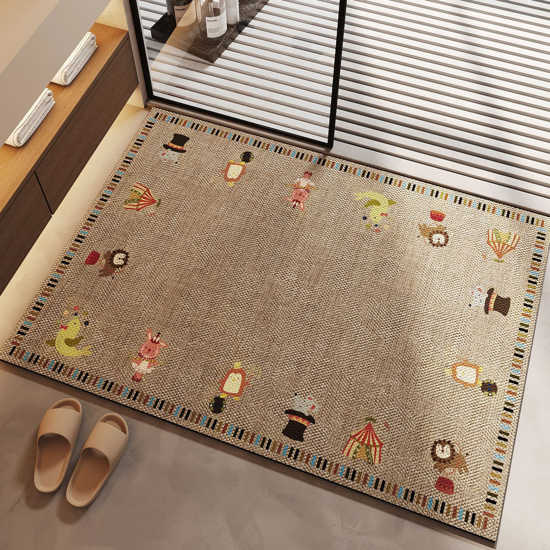 Playful Cartoon Animal Doormat