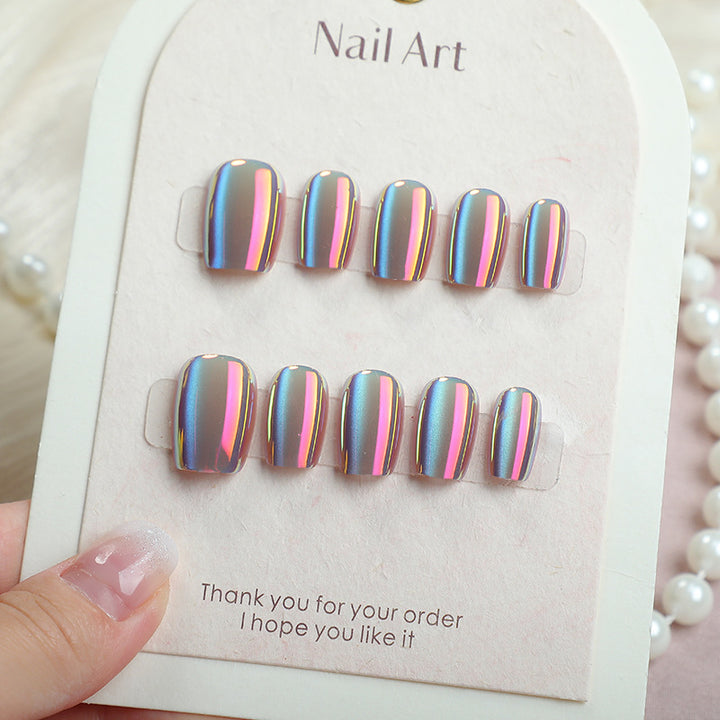 Glossy Multicolor Press-On Nail Set
