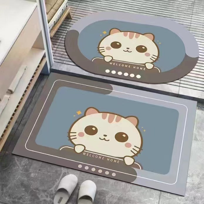 Cartoon-Themed Welcome Mat Bowlift