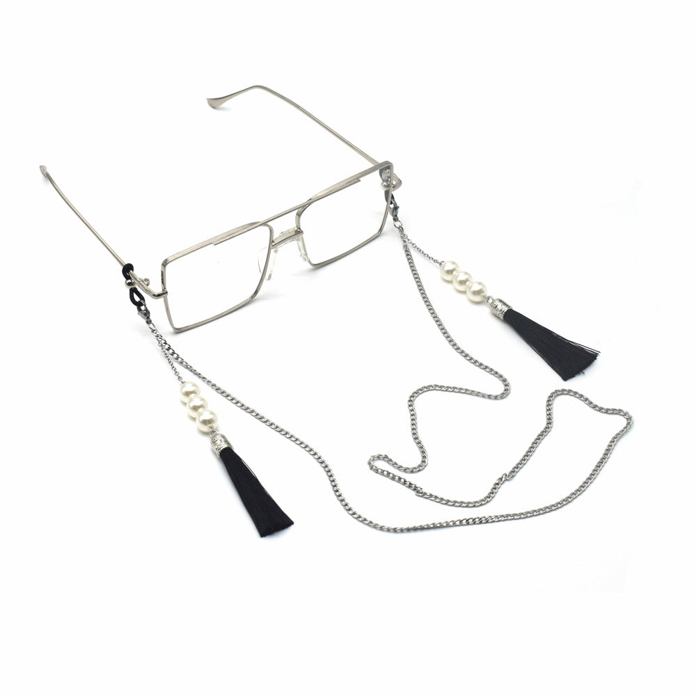 Elegant Tassel Pearl Eyewear Holder Bowlift