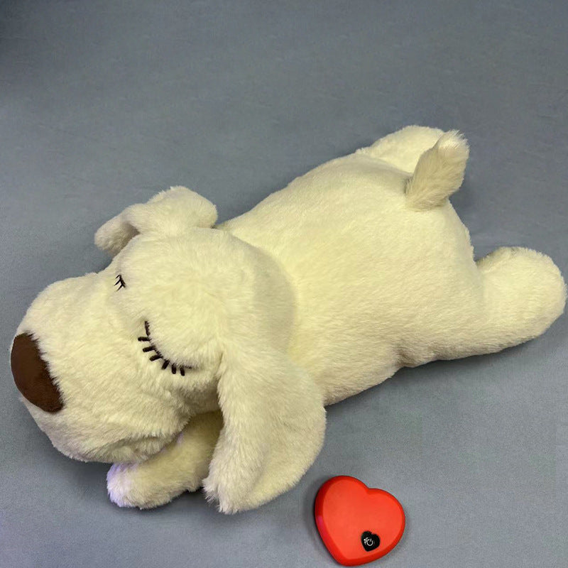 Plush heated cuddle dog pillow with heart remote control Bowlift