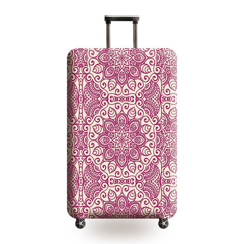 Women's Hard Shell Suitcase with Ethnic Pattern Bowlift