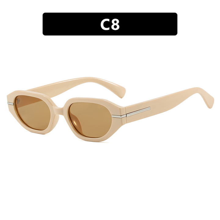 Women's stylish geometric sunglasses with mirrored lenses and unique frame Bowlift