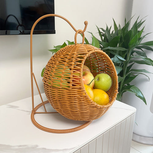 Women's Round Braided Basket with Stand Bowlift