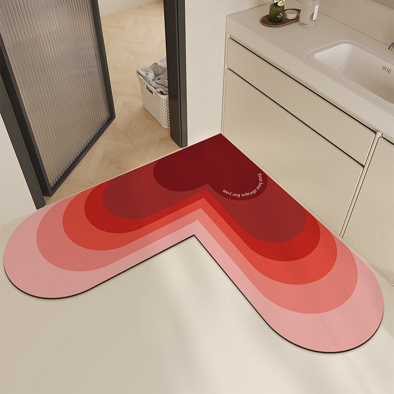 Modern Heart-Shaped Kitchen Mat Bowlift