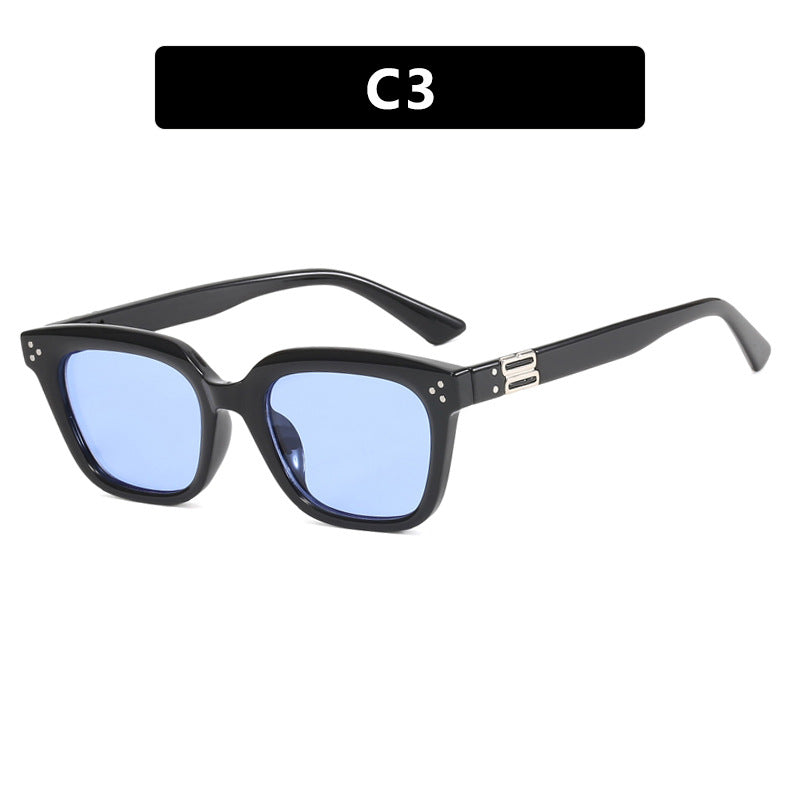Women's fashionable square sunglasses with stylish frame and brown lenses Bowlift