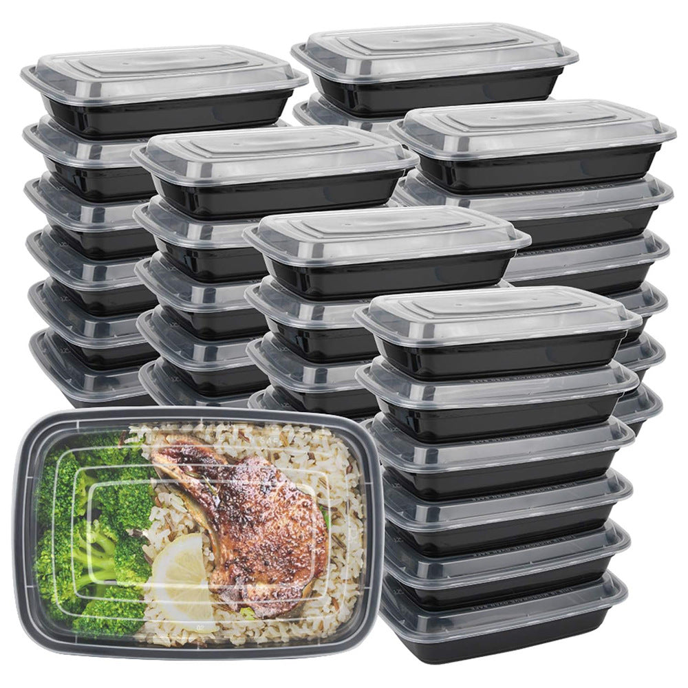 Microwave safe rectangular meal prep container with snap-lock lid and stackable base Bowlift